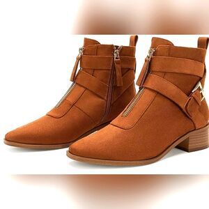 (49-4115)  COUTGO Women's Low Chunky Boots Sz 11